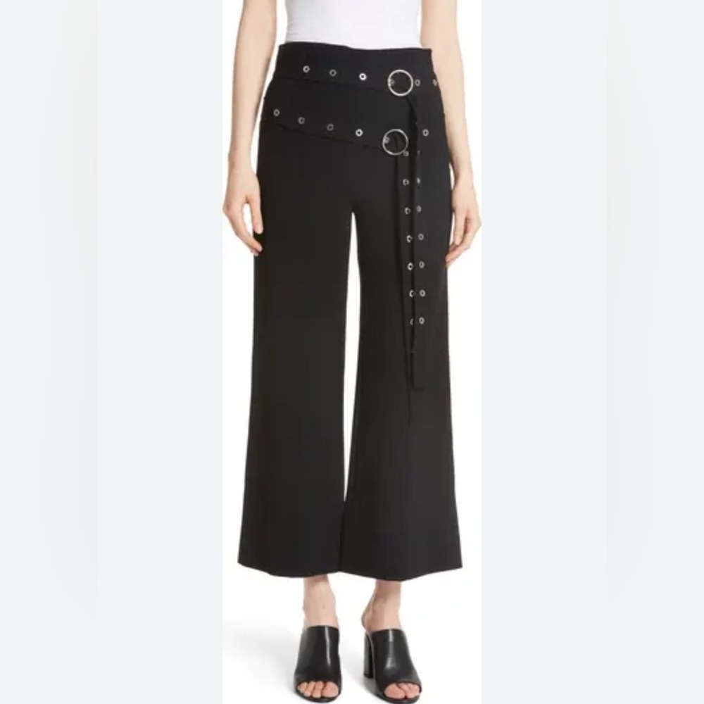 Cinq-a-Sept Jessy Pants Size 0 Black Cropped Wide Leg High waisted
